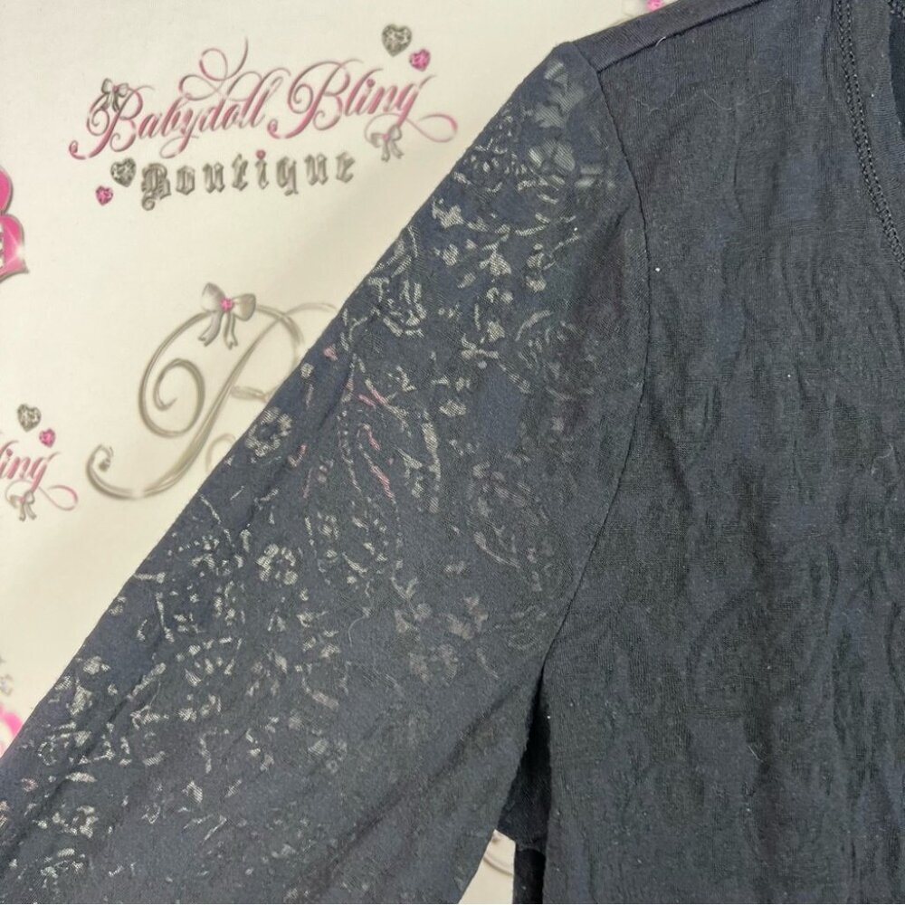 Ralph Lauren lace sleeve Lacie floral top shirt Black Long Sleeve Lace Top - Picture 6 of 10